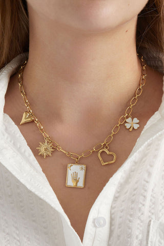 Bijoutheek Collier Bedels Magic Hand Wit