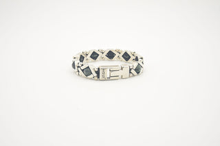 JOSH Silver colored/brown bracelet 24966-BRA-BLACK (LENGTH: 21.5-23.5CM)