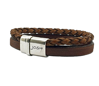Koop cognac Josh Men's Bracelet - 9264 -BRA-VB-COGNAC (LENGTH 20.5-23CM)