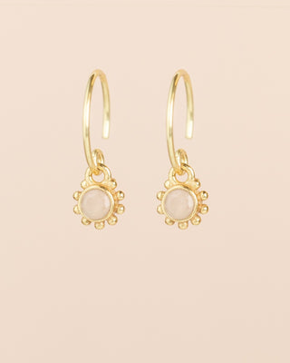 Muja Juma Oorknoppen Firefly peach moonstone round