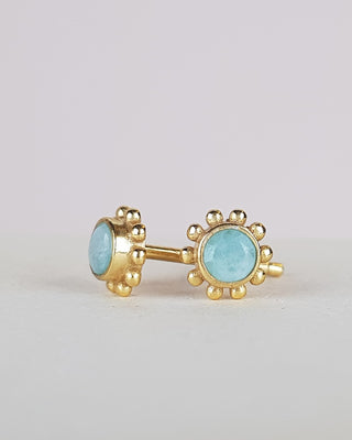 Muja Juma Oorknoppen Firefly amazonite round