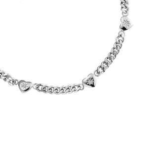 Bijoutheek Necklace Link Hearts Zirconia