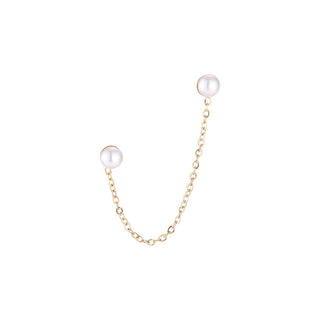 Bijoutheek Oorknoppen 2 Parels Ketting