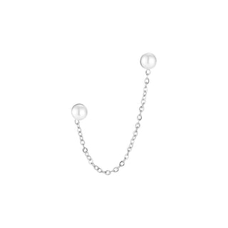 Bijoutheek Oorknoppen 2 Parels Ketting