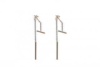 Koop rose Karma Pull Through Earring Square Tubes