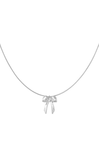 Kopen zilver Bijoutheek Collier Lang Glad Strikje