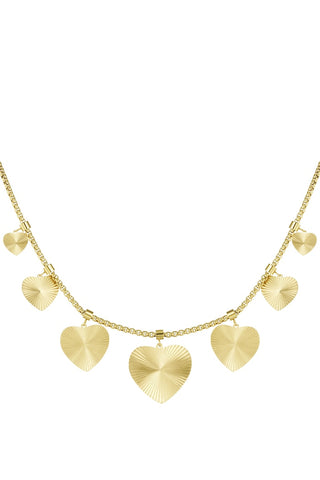 Bijoutheek Collier Hartjes Structuur