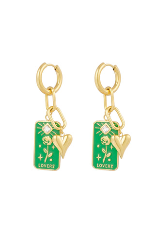 Kopen groen Bijoutheek Oorhangers Rose Lovers