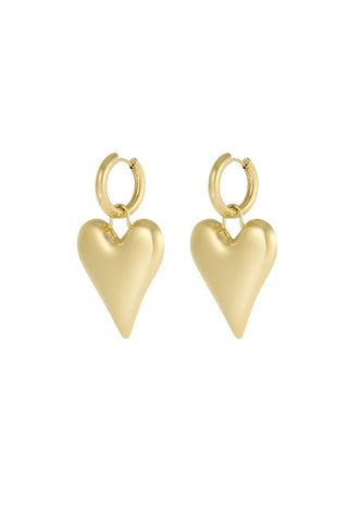 Kopen goud Bijoutheek Oorhangers Groot Hart Hol