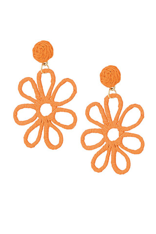 Vrolijke oranje bloem oorhangers. Ideaal voor Koningsdag! 2 paar