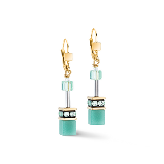 Coeur de Lion GeoCUBE® Iconic Mono Gold earrings green