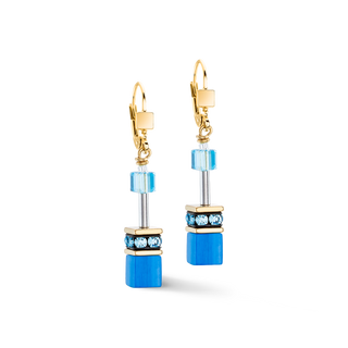 Coeur de Lion GeoCUBE® Iconic Mono Gold earrings turquoise