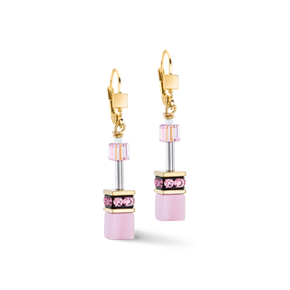 Coeur de Lion GeoCUBE® Iconic Mono Gold earrings pink