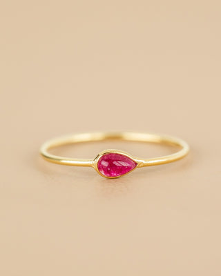 Muja Juma Ring (sieraad) Baeus size 54 ruby 3x5mm drop