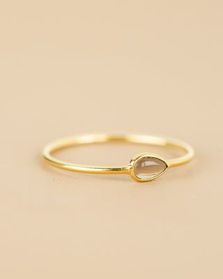 Muja Juma Ring (sieraad) Baeus size 54 smokey quartz 3x5mm drop