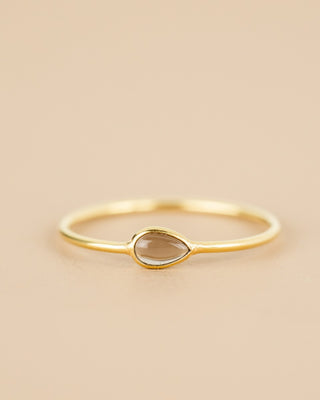 Muja Juma Ring (sieraad) Baeus size 54 smokey quartz 3x5mm drop