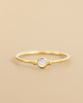 Muja Juma Ring (sieraad) Cricket size 52 white moonstone 4mm round