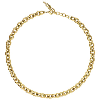 Camps & Camps Oval Aluminum Link Necklace Gold