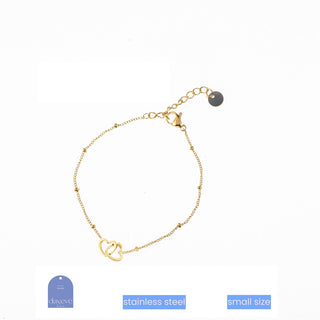 Go Dutch Label Armband (Sieraad) Kinderen - Smalle Pols - 2 verbonden hartjes
