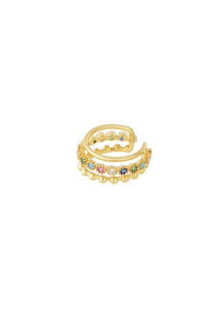 Bijoutheek Earcuff Trio Steentjes Multi