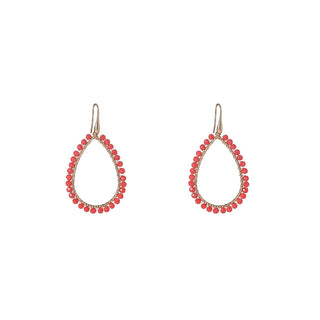 Kopen coral Go Dutch Label Oorhangers open druppel smal