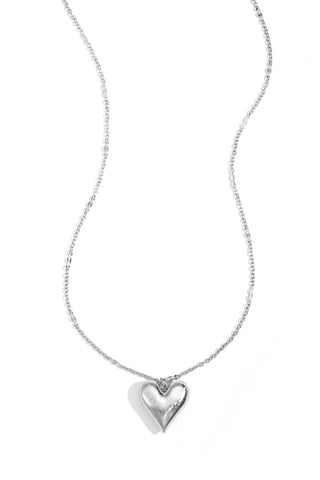 Bijoutheek Collier Bol Hart Mat Geborsteld