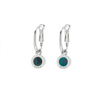 Kopen emerald Biba Oorhangers Zilver met gekleurde steen Groot