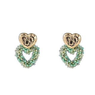 Kopen mint Go Dutch Label Oorknoppen double heart beads