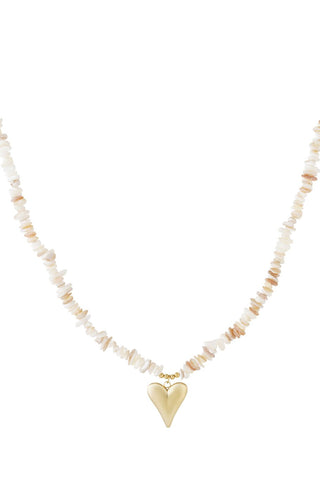 Bijoutheek Collier Hart Schelpen Kralen