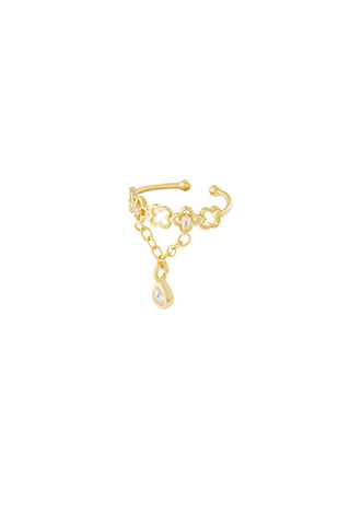 Bijoutheek Earcuff Klavers Chain Steentje