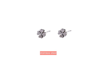 Koop silver Go Dutch Label cloverleaf earring-E8840