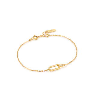 ANIA HAIE 925 Sterling Silver Tidal Abalone Crescent Link Bracelet (LENGTH: 16 -18.5CM)