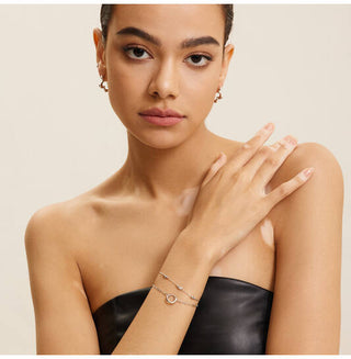 ANIA HAIE 925 Sterling Silber Gezeiten-Abalone-Halbmond-Gliederarmband (LÄNGE: 16–18,5 cm)