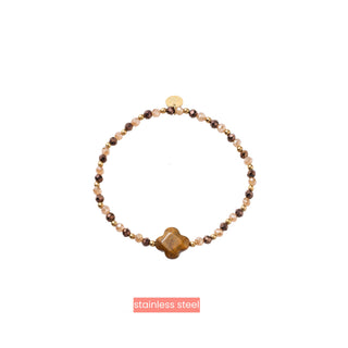Day&Eve by Go Dutch Label Armband (Sieraad) Elastisch Klaver Kralen