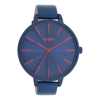 Kaufen blau Oozoo Damenuhr mit Lederarmband (48mm)