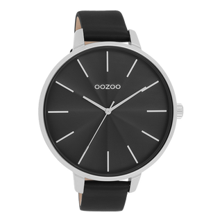 Kaufen schwarz Oozoo Damenuhr mit Lederarmband (48mm)
