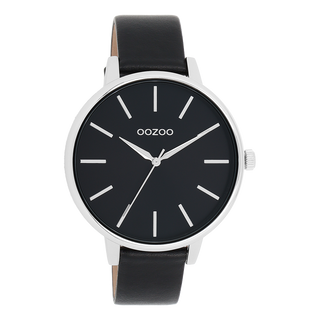 Kopen zwart Oozoo dames Horloge met leren band (42mm)