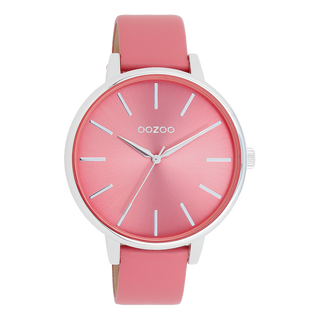 Kopen roze Oozoo dames Horloge met leren band (42mm)