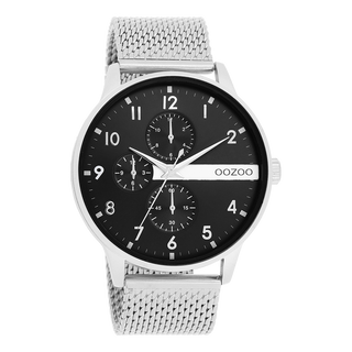 Kopen zilver OOZOO heren horloge met metalen mesh armband (45mm)