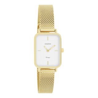 Kopen goud-wit OOZOO dames horloge met metalen mesh armband (28mm)