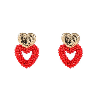 Go Dutch Label Oorknoppen double heart beads