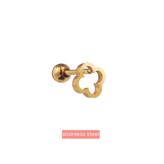 Kopen goud Go Dutch Label Oorknoppen Open Clover