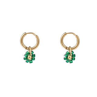 Kopen groen Go Dutch Label Oorhangers bloem