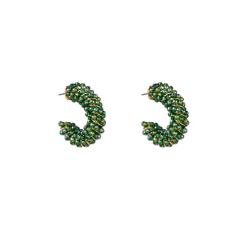 Kopen groen Go Dutch Label Oorknoppen twisted beads hoop