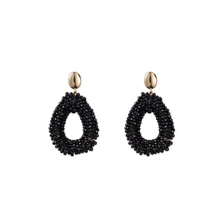 Kopen zwart Go Dutch Label Oorknoppen full on beads drop