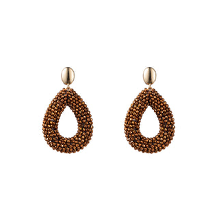 Kopen donker-bruin Go Dutch Label Oorknoppen full on beads drop