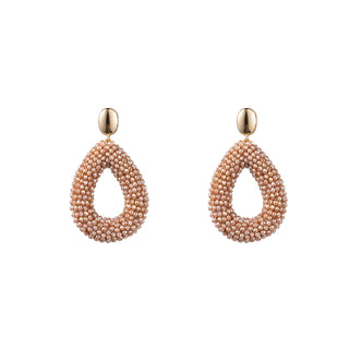 Kopen beige Go Dutch Label Oorknoppen full on beads drop