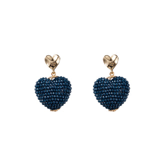 Kopen blauw Go Dutch Label Oorknoppen full on beads hartje