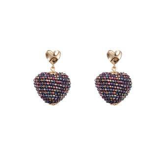 Kopen lavender Go Dutch Label Oorknoppen full on beads hartje