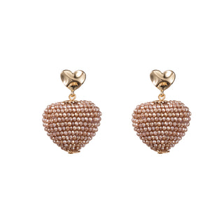 Kopen beige Go Dutch Label Oorknoppen full on beads hartje